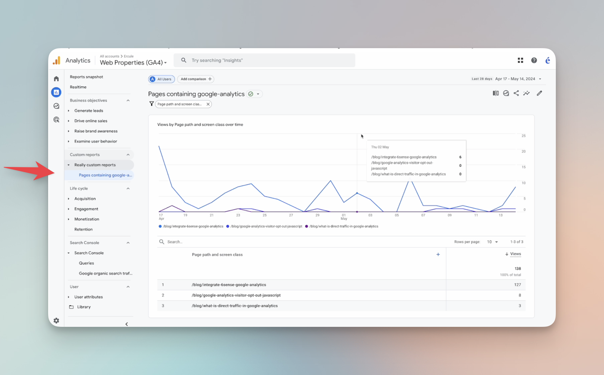 How to filter by page in Google Analytics 4